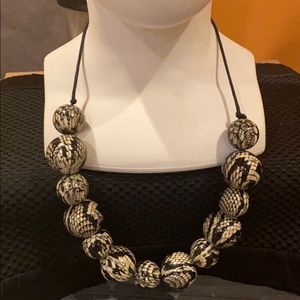 BOGO Wooden bead corded necklace euc S#44